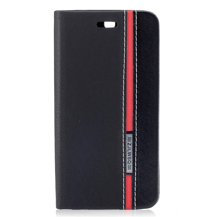 Assorted Color Leather Card Holder Stand Case for Huawei P10 Plus - Black-1