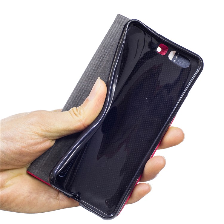 Assorted Color Leather Card Holder Stand Case for Huawei P10 Plus - Black-8
