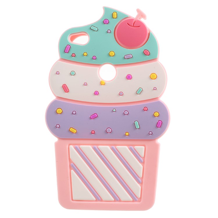 3D Cherry Ice Cream Silicone Mobile Phone Case for Huawei P8 Lite (2017) / Honor 8 Lite - Pink-1