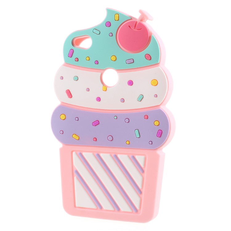3D Cherry Ice Cream Silicone Mobile Phone Case for Huawei P8 Lite (2017) / Honor 8 Lite - Pink-2