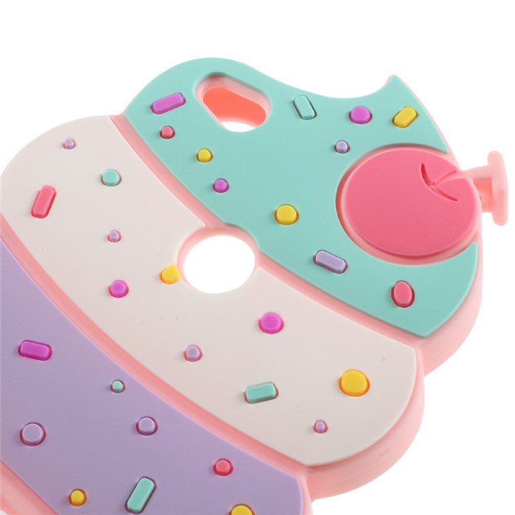 3D Cherry Ice Cream Silicone Mobile Phone Case for Huawei P8 Lite (2017) / Honor 8 Lite - Pink-4