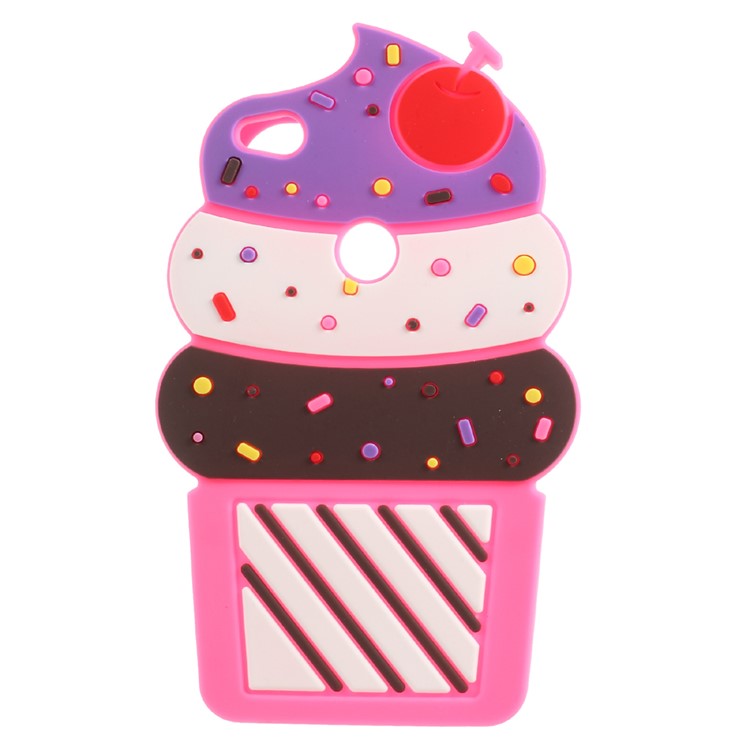 3D Cherry Ice Cream Silicone Protective Phone Shell for Huawei P8 Lite (2017) / Honor 8 Lite - Rose-1