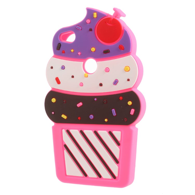 3D Cherry Ice Cream Silicone Protective Phone Shell for Huawei P8 Lite (2017) / Honor 8 Lite - Rose-2
