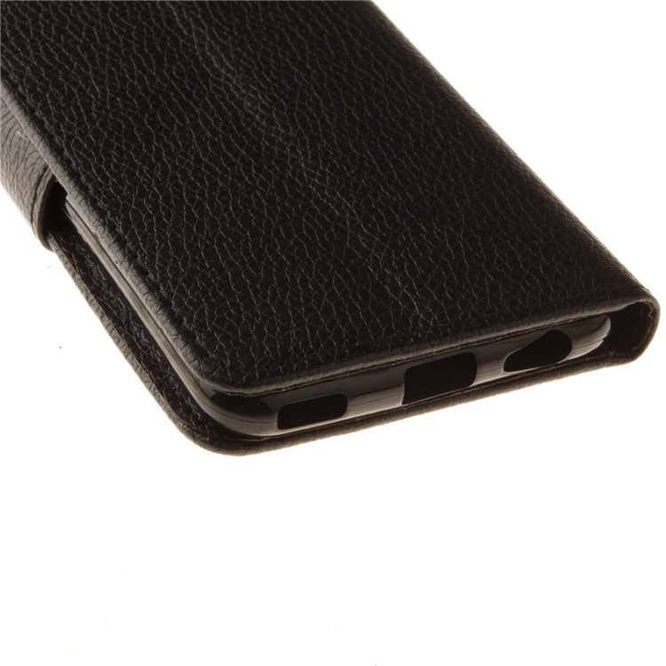 Litchi Grain Wallet Leather Stand Case for Huawei P10 - Black-4