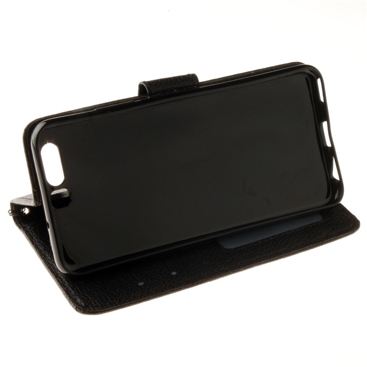 Litchi Grain Wallet Leather Stand Case for Huawei P10 - Black-7
