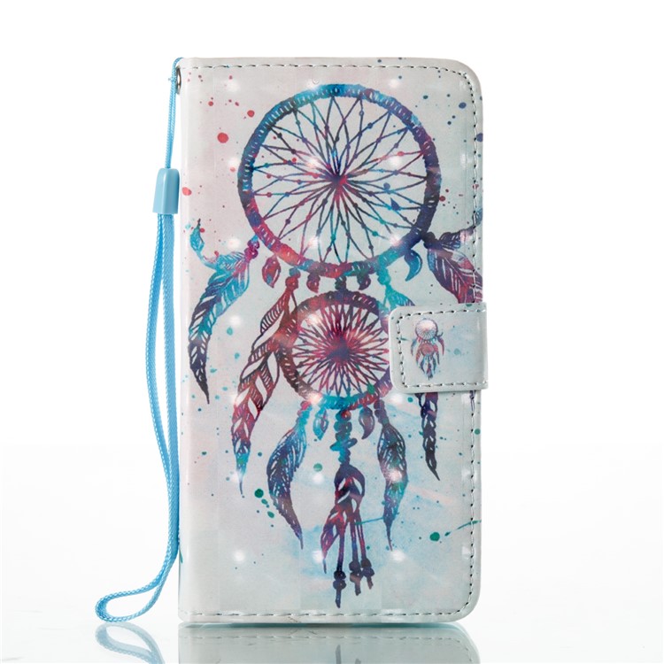 Printing Pattern Light Spot Decor Leather Wallet Flip Case for Huawei P9 Lite/G9 Lite - Blue Dream Catcher-2