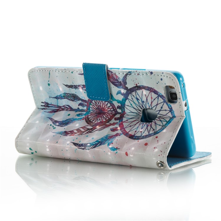 Printing Pattern Light Spot Decor Leather Wallet Flip Case for Huawei P9 Lite/G9 Lite - Blue Dream Catcher-6