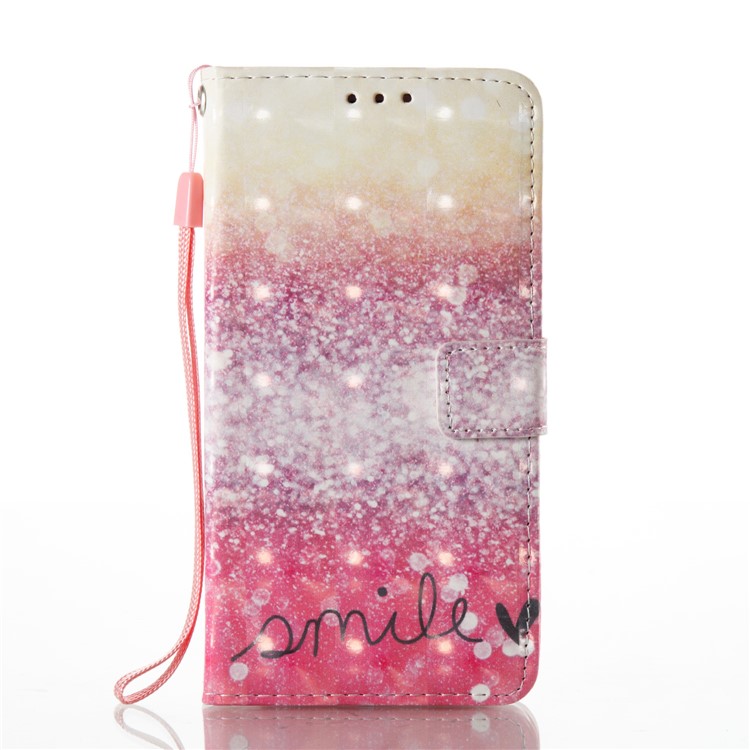 Patterned Light Spot Decor Leather Wallet Foldable Cover for Huawei P9 Lite/G9 Lite - Sequins and Smile-2