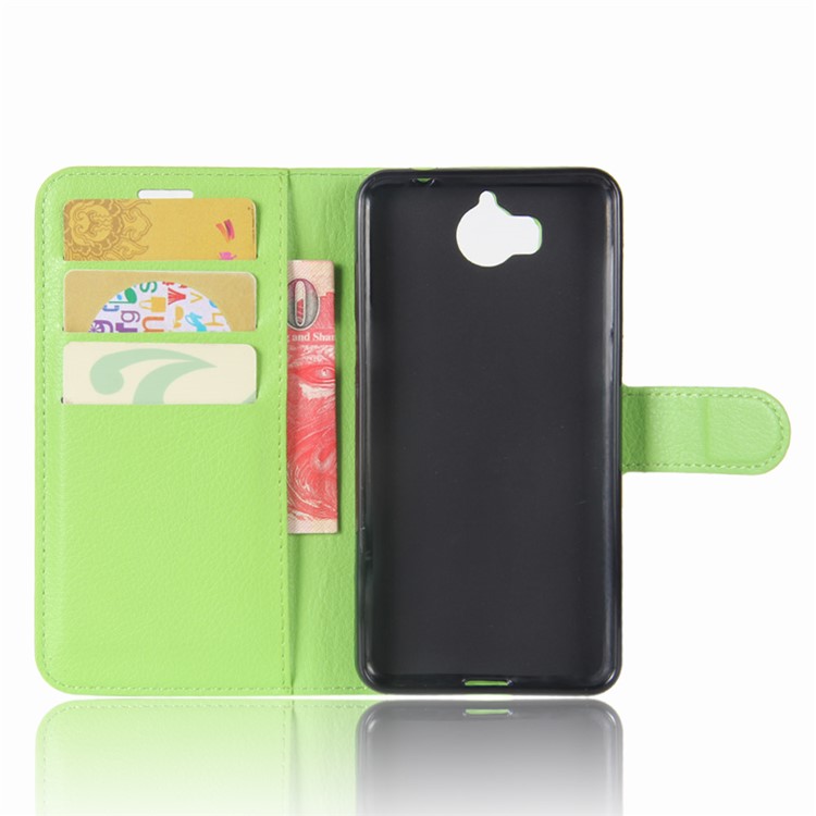 Lychee Skin Wallet Leather Magnetic Case for Huawei Y5 (2017) / Y6 (2017) - Green-3