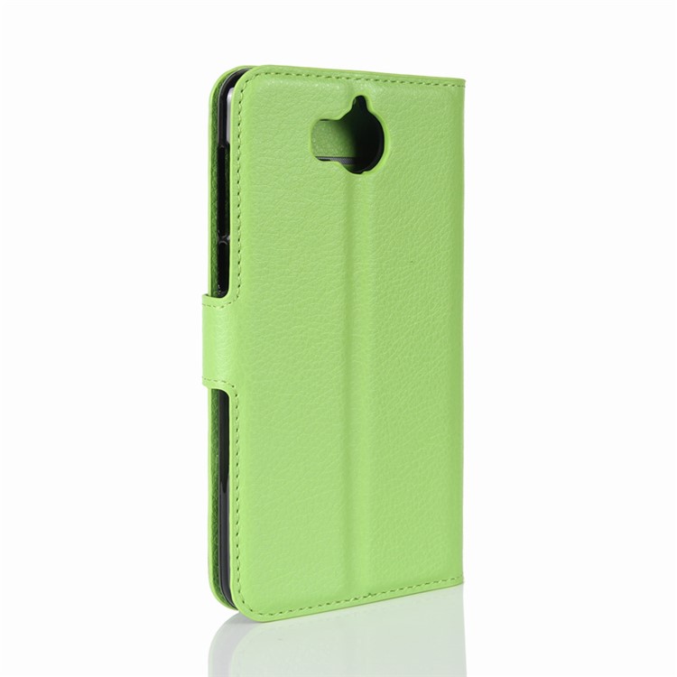 Lychee Skin Wallet Leather Magnetic Case for Huawei Y5 (2017) / Y6 (2017) - Green-6