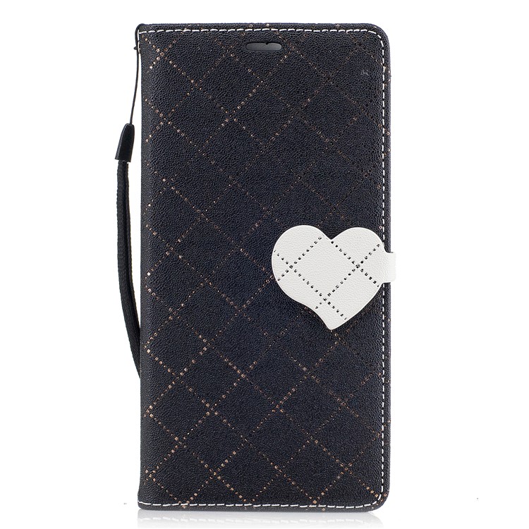 Love Heart Two-tone Leather Wallet Case Stand for Huawei P9 Lite/G9 Lite - Black-2