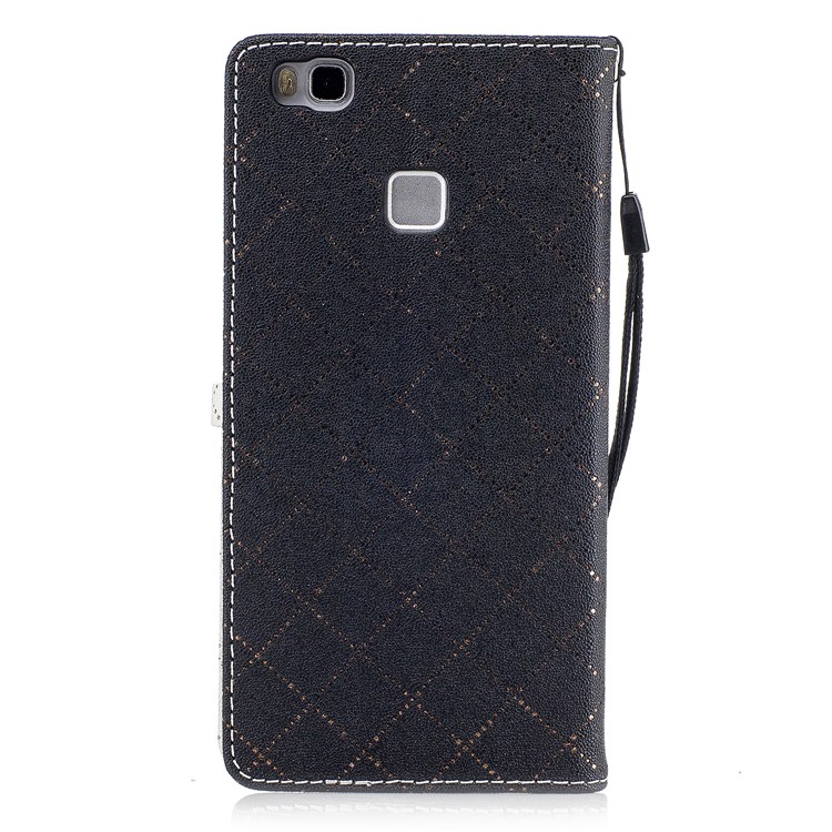 Love Heart Two-tone Leather Wallet Case Stand for Huawei P9 Lite/G9 Lite - Black-3