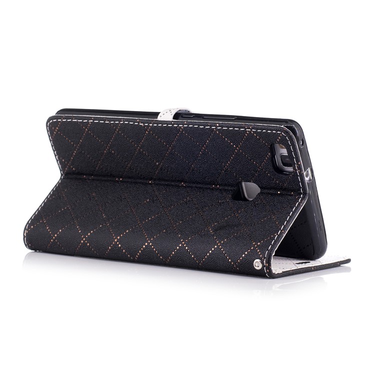 Love Heart Two-tone Leather Wallet Case Stand for Huawei P9 Lite/G9 Lite - Black-4