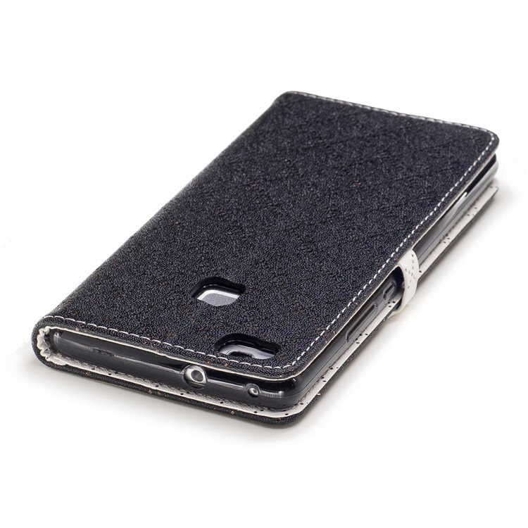 Love Heart Two-tone Leather Wallet Case Stand for Huawei P9 Lite/G9 Lite - Black-7