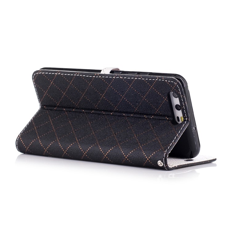 Love Heart Two-tone Leather Wallet Stand Mobile Case with Strap for Huawei P10 - Black-4