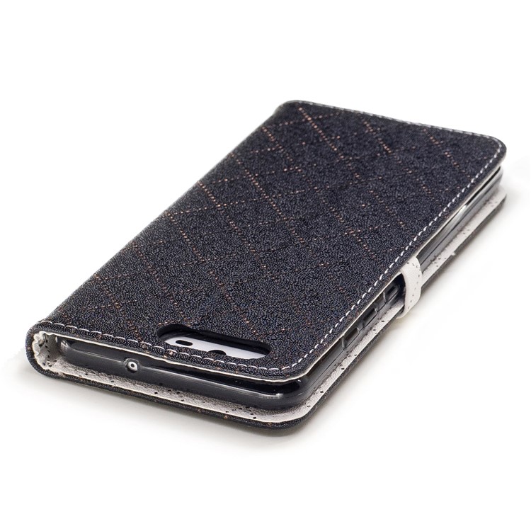 Love Heart Two-tone Leather Wallet Stand Mobile Case with Strap for Huawei P10 - Black-7