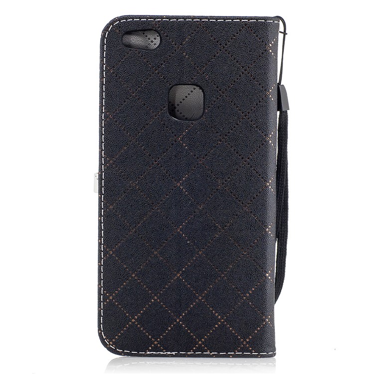 Love Heart Two-tone Leather Wallet Mobile Case for Huawei P10 Lite - Black-3