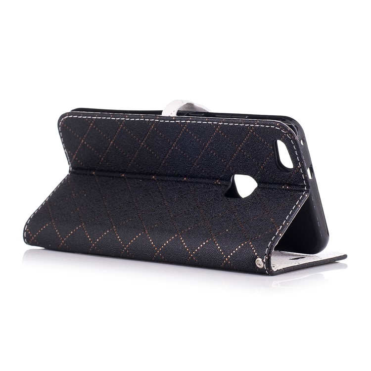 Love Heart Two-tone Leather Wallet Mobile Case for Huawei P10 Lite - Black-4