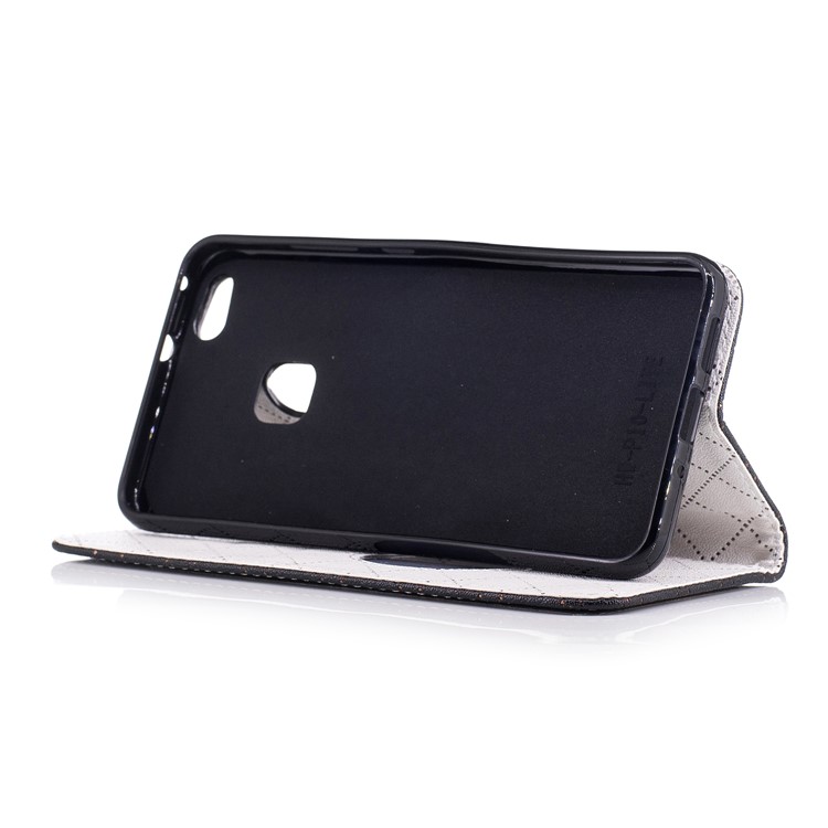 Love Heart Two-tone Leather Wallet Mobile Case for Huawei P10 Lite - Black-5