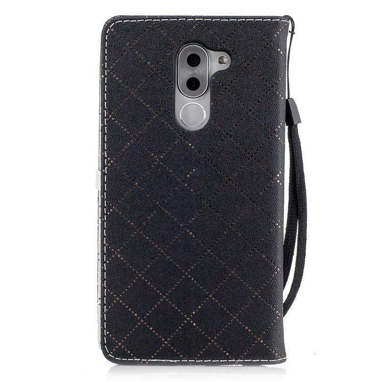 Love Heart Two-tone Leather Wallet Mobile Phone Cover for Huawei Honor 6x (2016) - Black-3