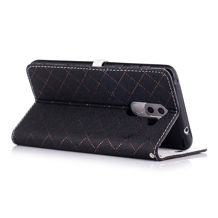 Love Heart Two-tone Leather Wallet Mobile Phone Cover for Huawei Honor 6x (2016) - Black-4