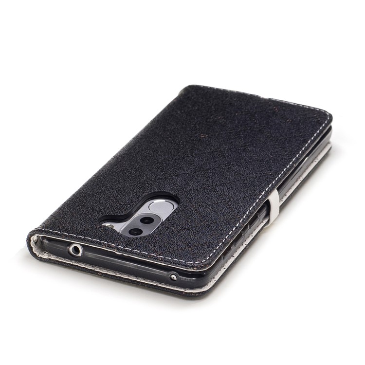 Love Heart Two-tone Leather Wallet Mobile Phone Cover for Huawei Honor 6x (2016) - Black-7