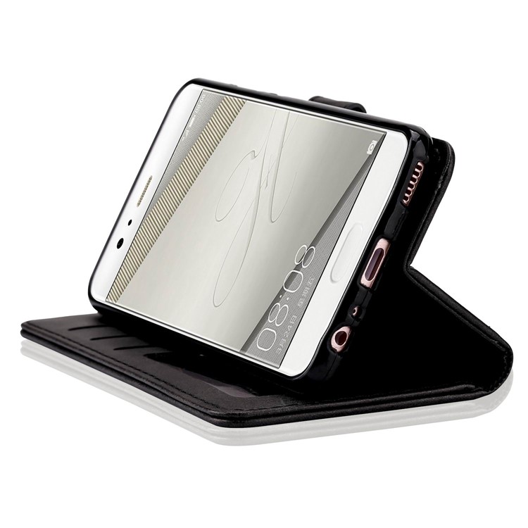 LC.IMEEKE Wallet Leather Stand Phone Cover for Huawei P10 Plus - Black-7