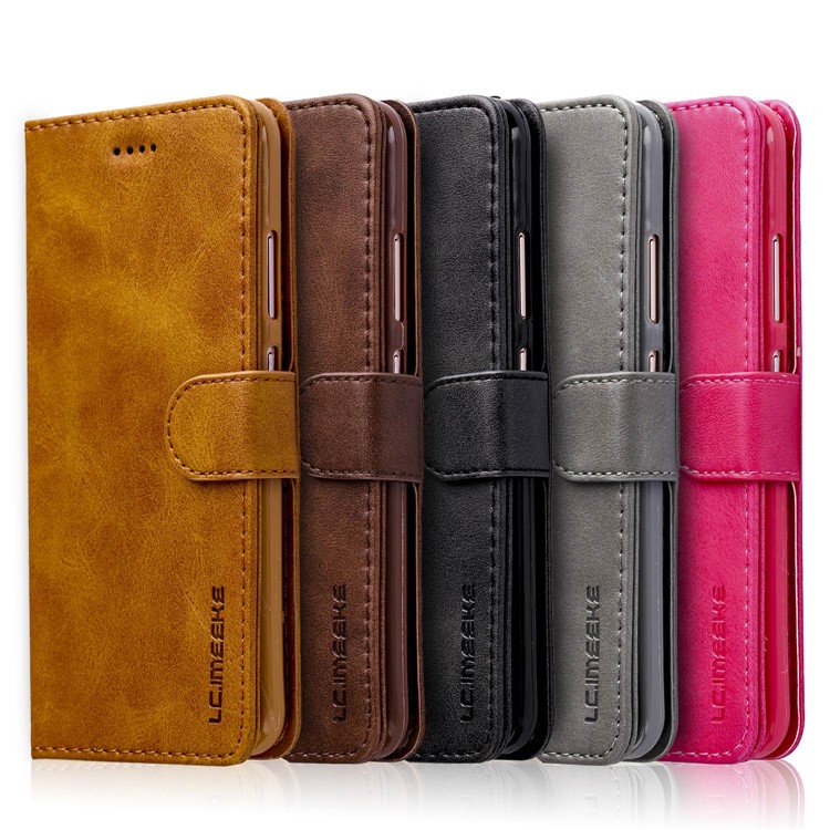 LC.IMEEKE Wallet Leather Stand Phone Cover for Huawei P10 Plus - Black-8