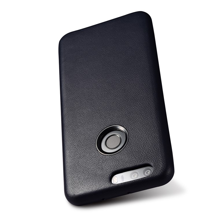 XOOMZ Sheepskin Genuine Leather Coated Hard Back Case for Huawei Honor 8 - Black-3