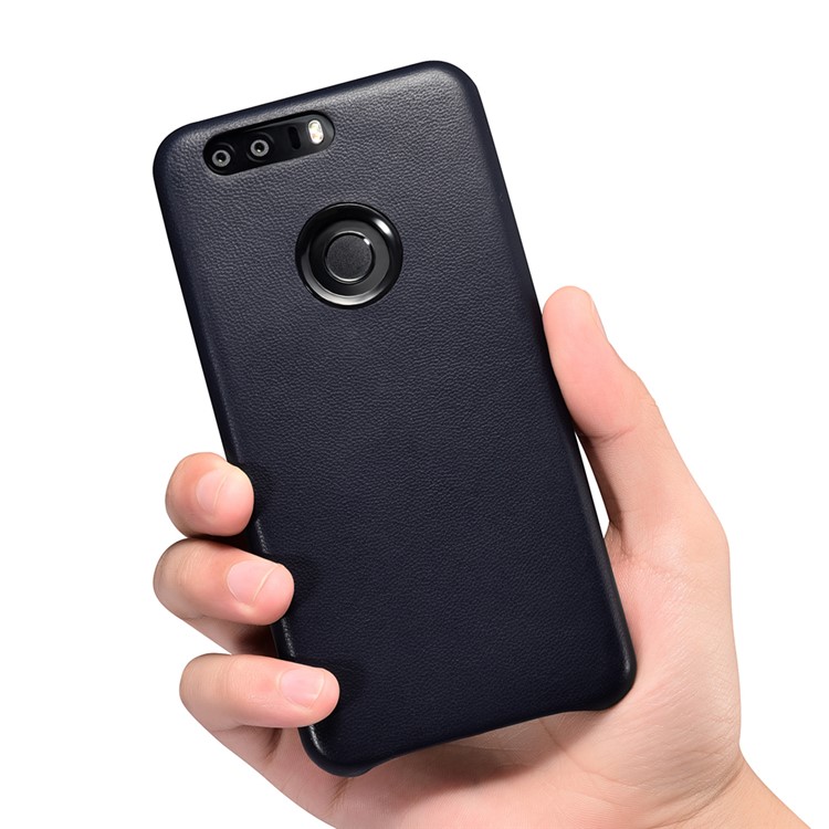 XOOMZ Sheepskin Genuine Leather Coated Hard Back Case for Huawei Honor 8 - Black-9