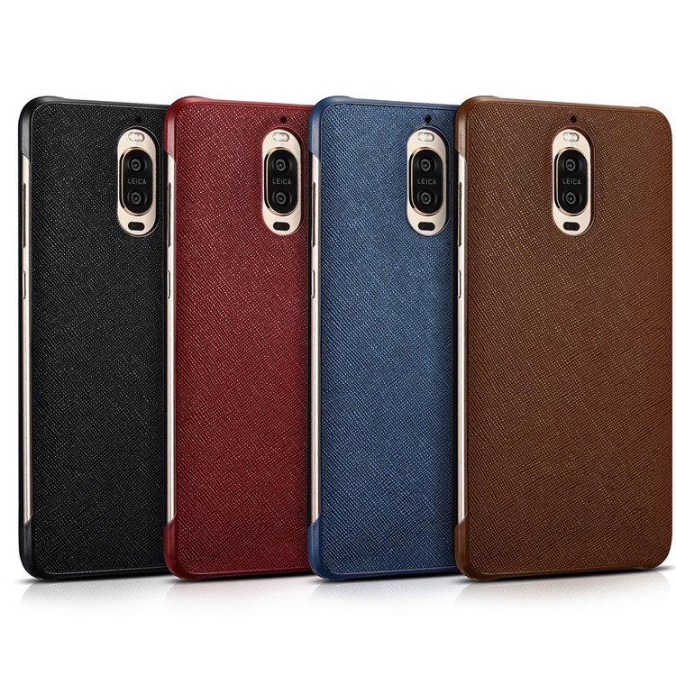 XOOMZ Cross Texture View Window Leather Cell Phone Case for Huawei Mate 9 Pro - Black-3