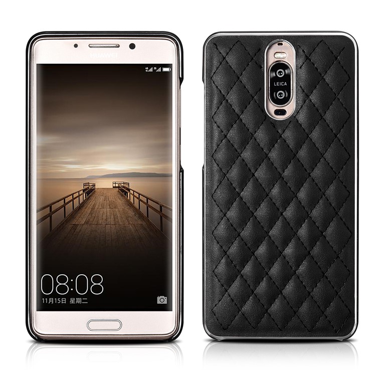 XOOMZ Grid Pattern Leather Coated Cover Case for Huawei Mate 9 Pro - Black-1