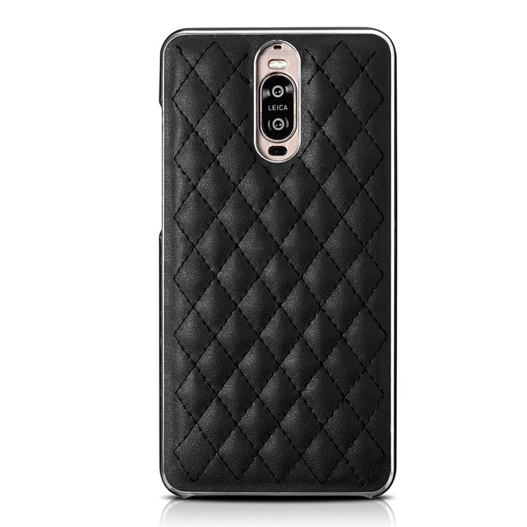 XOOMZ Grid Pattern Leather Coated Cover Case for Huawei Mate 9 Pro - Black-2
