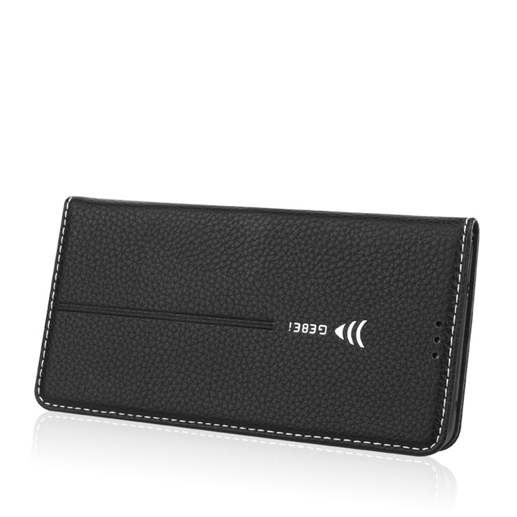 GEBEI Litchi Texture Leather Flip Cover with Card Slots for Huawei Mate 9 - Black-7