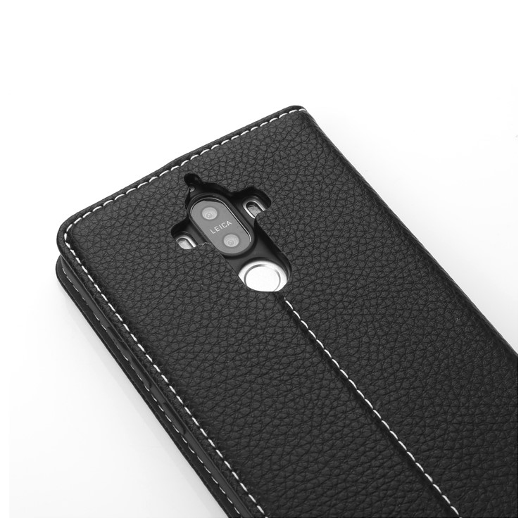 GEBEI Litchi Texture Leather Flip Cover with Card Slots for Huawei Mate 9 - Black-8