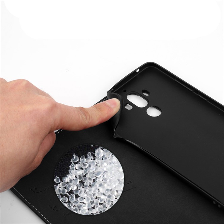 GEBEI Litchi Texture Leather Flip Cover with Card Slots for Huawei Mate 9 - Black-9