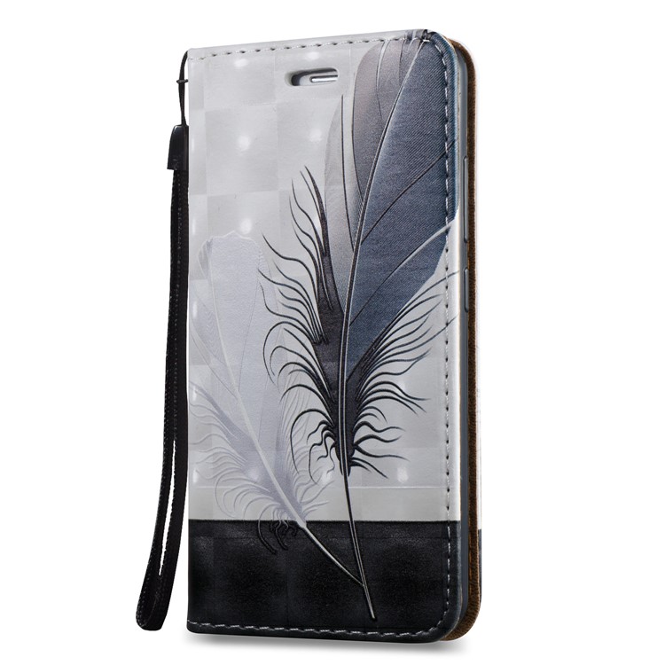 Embossed Leather Magnetic Flip Cover for Huawei nova - Feather-2