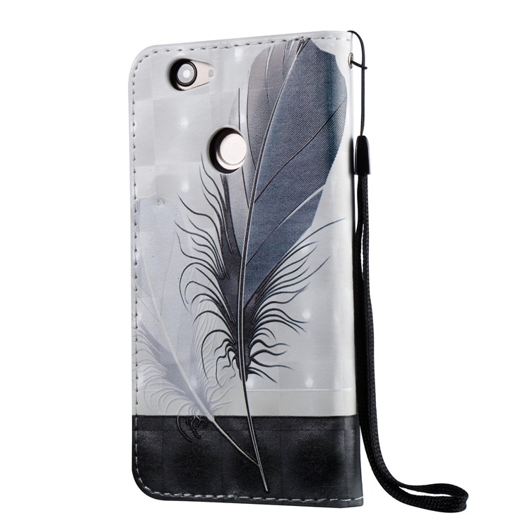 Embossed Leather Magnetic Flip Cover for Huawei nova - Feather-3