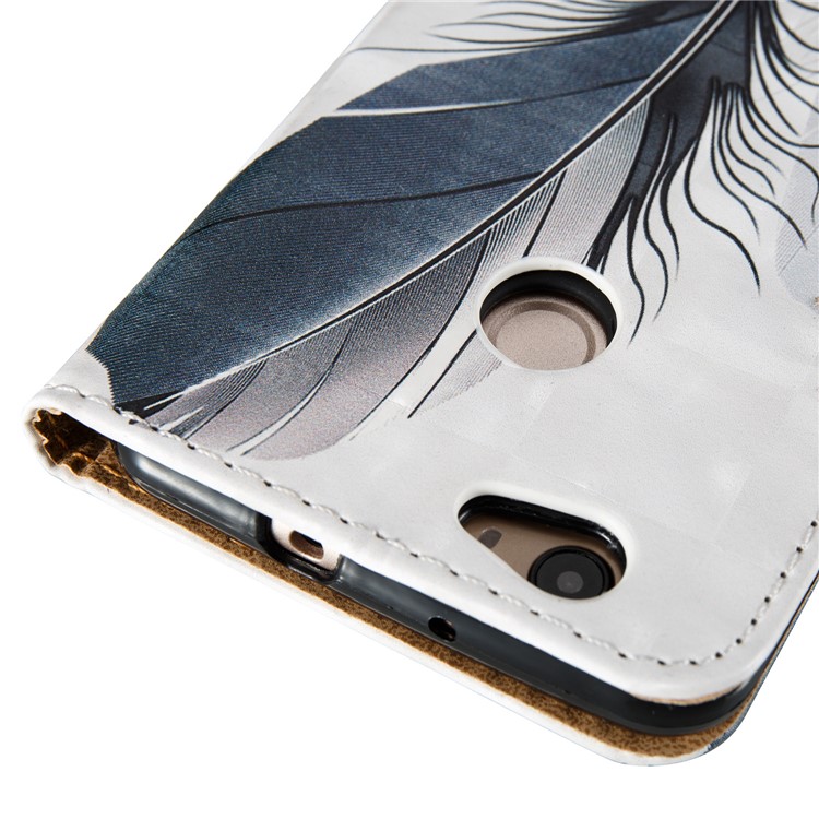 Embossed Leather Magnetic Flip Cover for Huawei nova - Feather-5