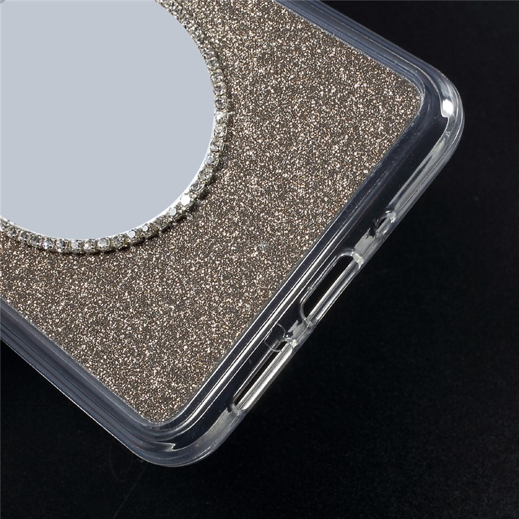 Gradient Color Bling Flash Powder Diamonte Mirror TPU Case Accessory for Huawei P10 Lite - Grey-5