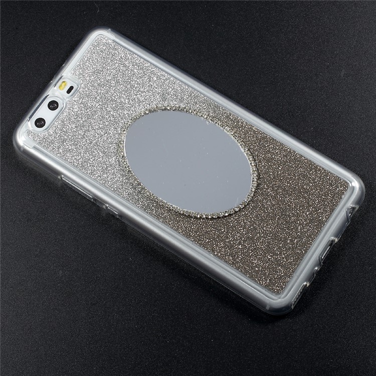 Gradient Color Bling Diamonte TPU Mirror Case for Huawei P10 Plus - Grey-3
