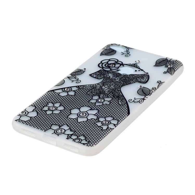 Luminous Rhinestone Decor Embossment Soft TPU Case for Huawei P8 Lite (2017) / Honor 8 Lite - Beautiful Skirt-2