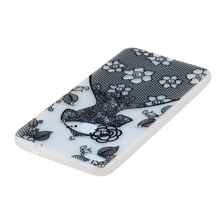 Luminous Rhinestone Decor Embossment Soft TPU Case for Huawei P8 Lite (2017) / Honor 8 Lite - Beautiful Skirt-3