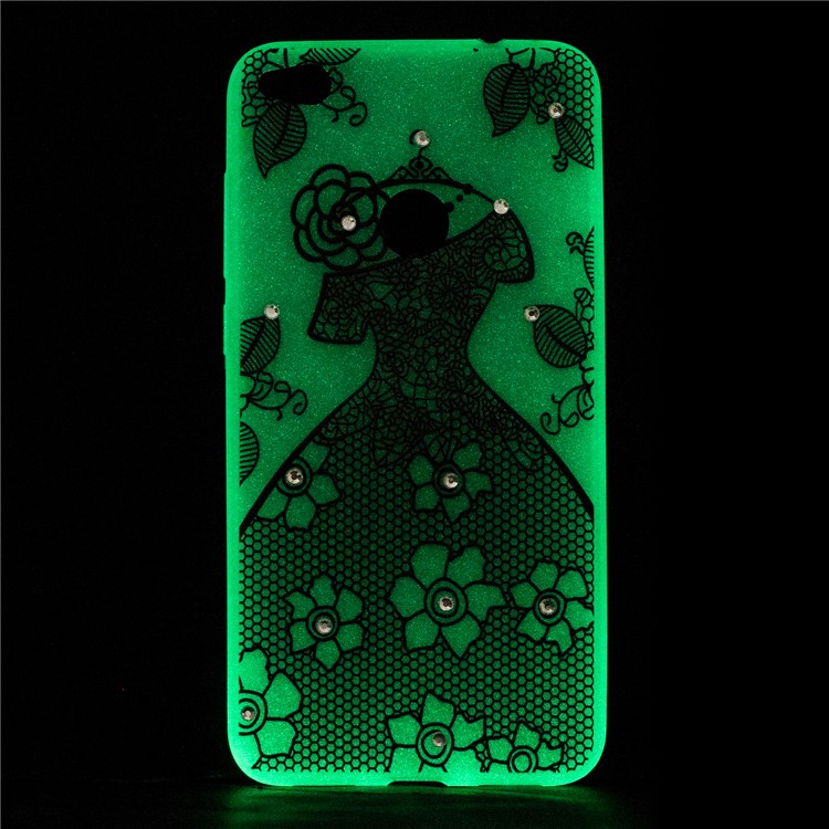 Luminous Rhinestone Decor Embossment Soft TPU Case for Huawei P8 Lite (2017) / Honor 8 Lite - Beautiful Skirt-4