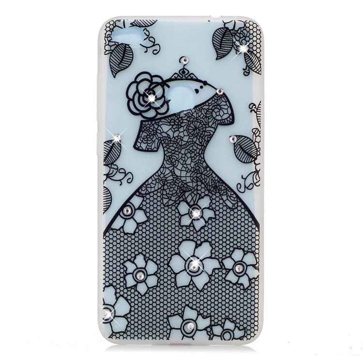 Luminous Rhinestone Decor Embossment Soft TPU Case for Huawei P8 Lite (2017) / Honor 8 Lite - Beautiful Skirt-5