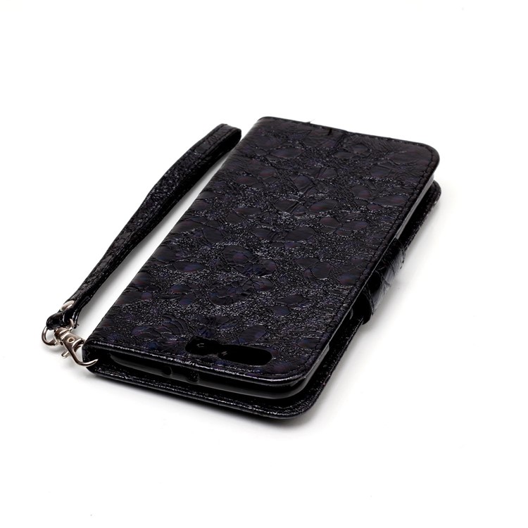 Laser Butterfly 3D Colored Carving Wallet Leather Protective Stand Case for Huawei P10 Plus - Black-5