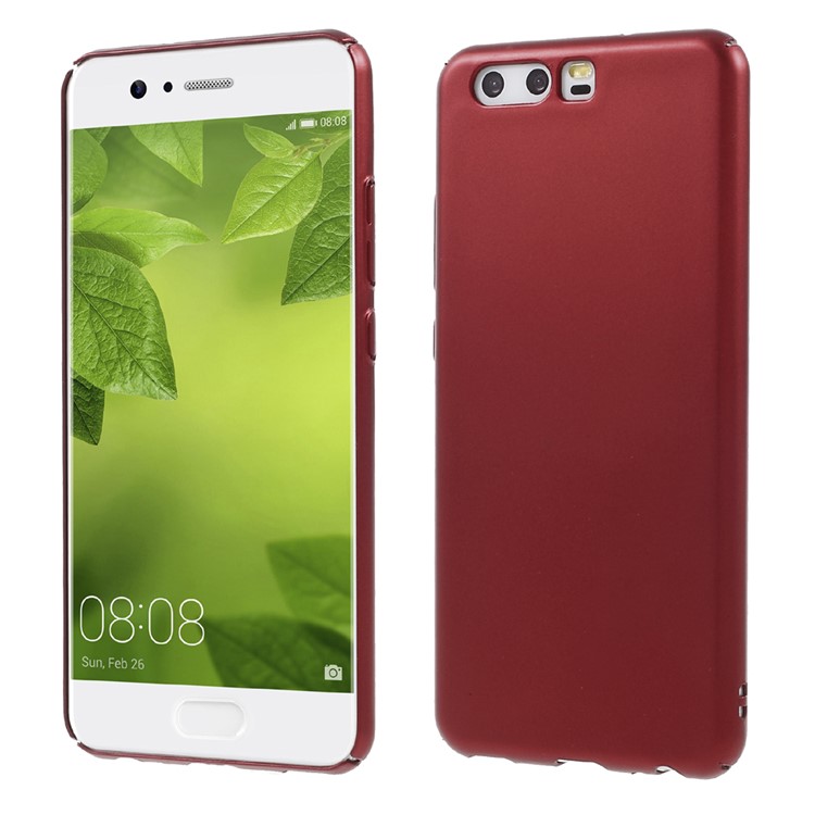 Wrapped Matte Anti-fingerprint Hard Shell Case for Huawei P10 - Red-1
