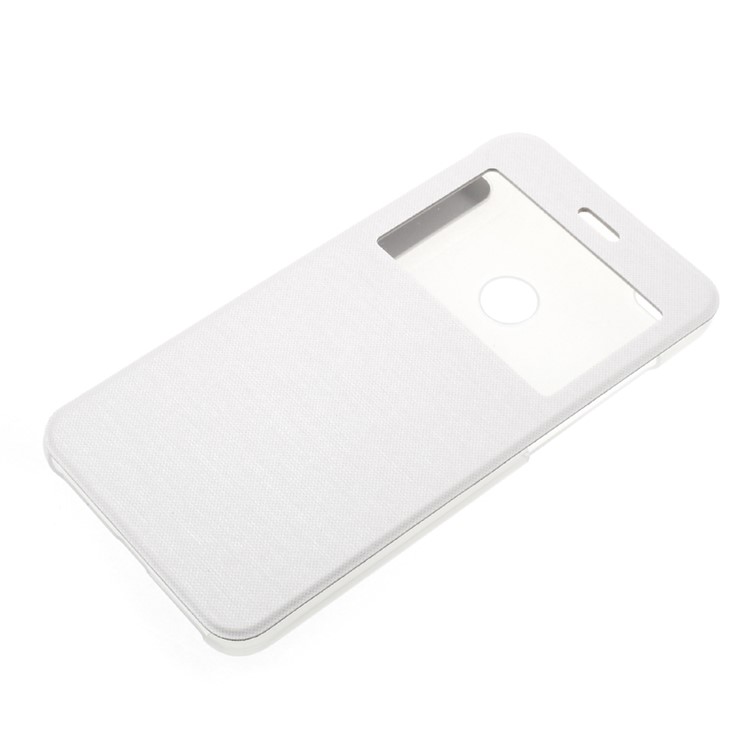 View Window PU Leather Flip Shell Cover for Huawei P8 Lite (2017) / Honor 8 Lite - White-3
