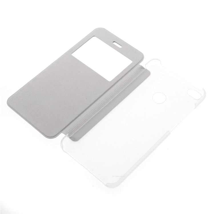 View Window PU Leather Flip Shell Cover for Huawei P8 Lite (2017) / Honor 8 Lite - White-5