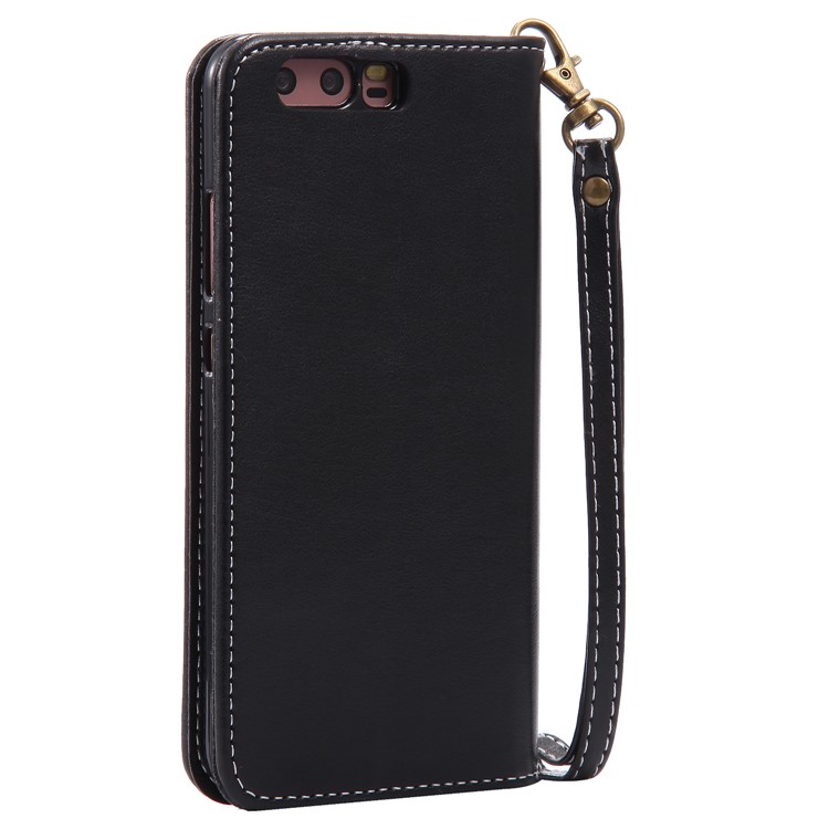Imprint Butterfly Flower Leather Cell Phone Case for Huawei P10 - Black-5